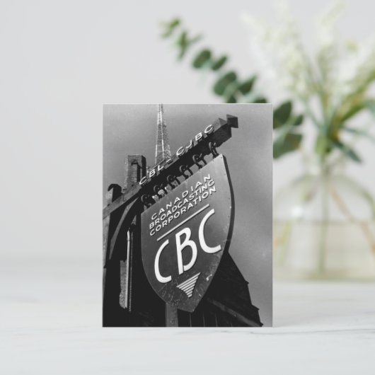 CBC Jarvis Street Sign (1940er) Postkarte (Stehend Vorderseite)