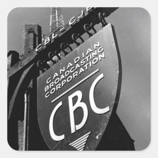 CBC Jarvis Street Sign (1940er) Quadratischer Aufkleber (Vorderseite)