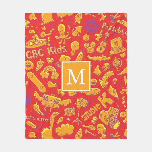 CBC Kids Pattern Monogram Fleece Blanket (Vorderseite)