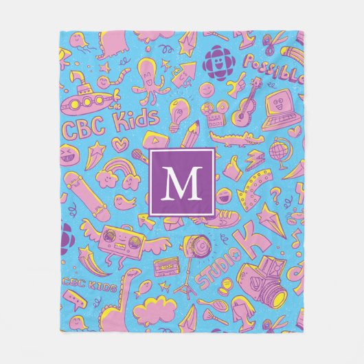 CBC Kids Pattern Monogram Fleece Blanket (Vorderseite)