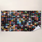 CBC-Logos und Grafiken Collage Beach Handtuch (Vorderseite)