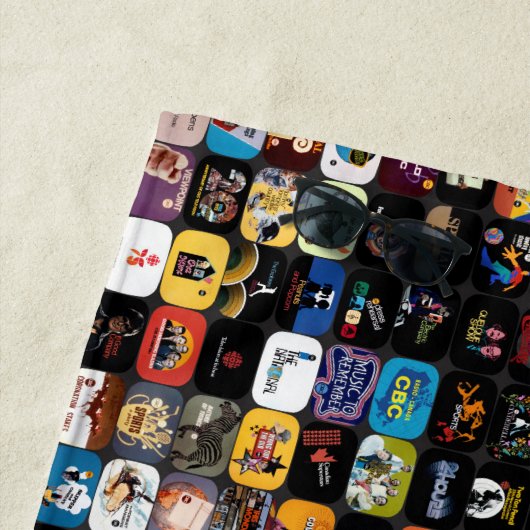 CBC-Logos und Grafiken Collage Beach Handtuch (Beispiel)