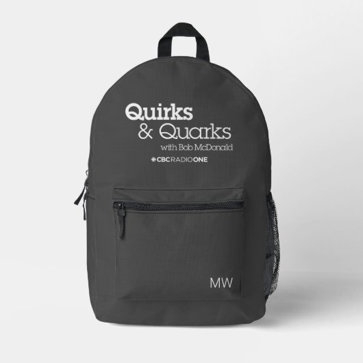 CBC Quirks & Quarks Bedruckter Rucksack (Vorderseite)