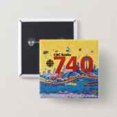 CBC Radio 740 - 1980 Promo-Grafik Button (Vorne & Hinten)