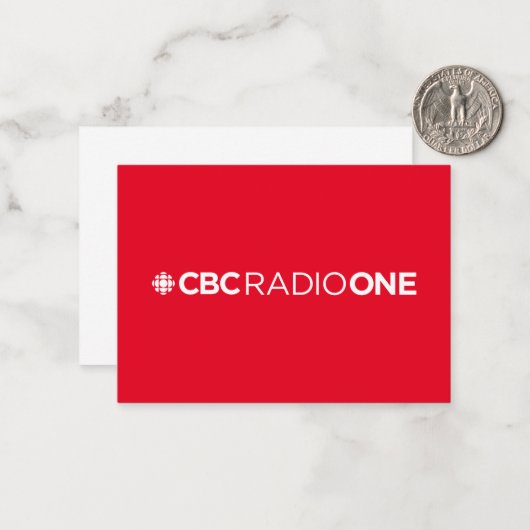 CBC Radio One Mitteilungskarte (Vorderseite/Rückseite Beispiel)