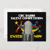 CBC Radio Talent Competition - promo Postkarte (Vorne/Hinten)