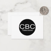 CBC TV Alt-Logo Mitteilungskarte (Vorderseite/Rückseite Beispiel)
