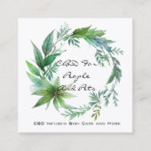 CBD Leaf Wreath Quadratische Visitenkarte (Vorderseite)