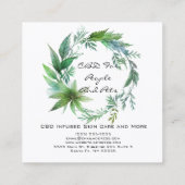 CBD Leaf Wreath Quadratische Visitenkarte (Rückseite)