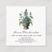 CBD-Pflanze Quadratische Visitenkarte (Rückseite)