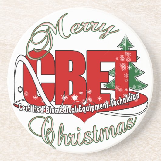 CBET CHRISTMAS Certified Biomedical Equipment Tech Getränkeuntersetzer (Vorne)