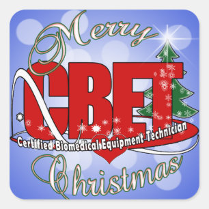 CBET CHRISTMAS Certified Biomedical Equipment Tech Quadratischer Aufkleber