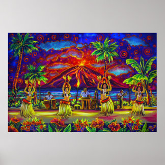 CBjork, Hawaiian Hula Luau Riesiges Poster