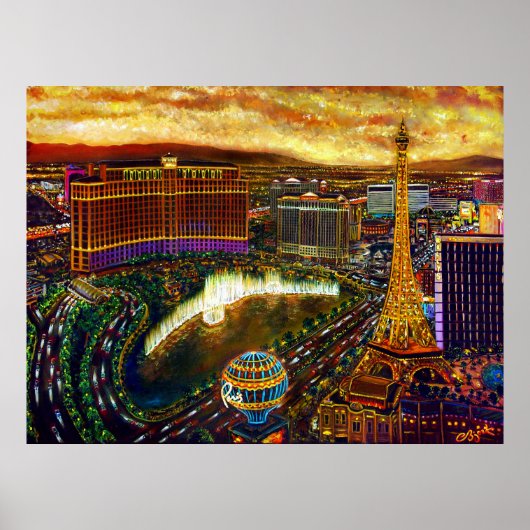CBjork Las Vegas Stadt Gold Poster (Vorne)