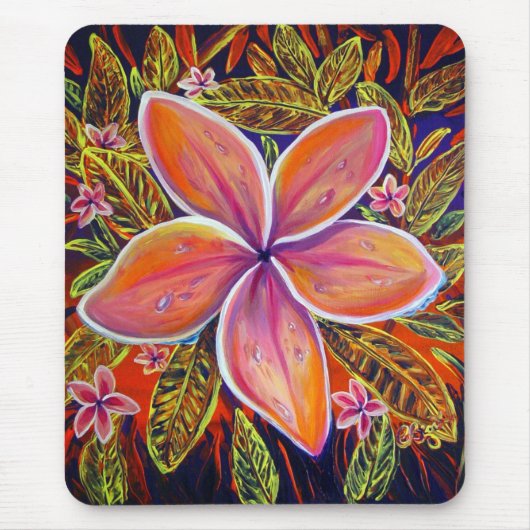 CBjork rosa Plumeria mousepad (Vorne)