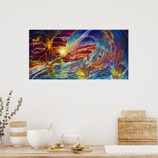 CBjork Tiki Big Wave Print Poster (Küche)