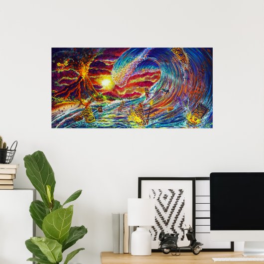 CBjork Tiki Big Wave Print Poster (Heimbüro)