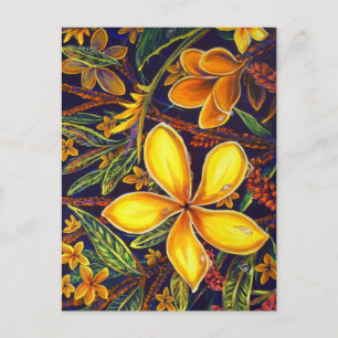 CBjork Yellow Island Plumeria Kunst, Kultur Postkarte