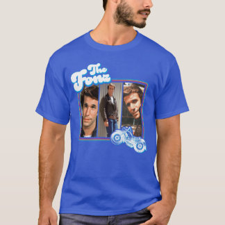 CBS Happy Dayshe Fonz Mens Unise Grey Cartoon Crew T-Shirt