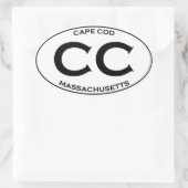 CC - Cape Cod Massachusetts Ovaler Aufkleber (Tasche)