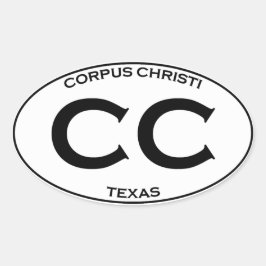 CC - Corpus Christi Texas Ovaler Aufkleber