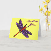 CC- Dragonfly Art Get Well Soon Card Karte (Gelbe Blume)