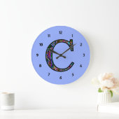 Cc-geleuchtete Monogramm Große Wanduhr (Zuhause)