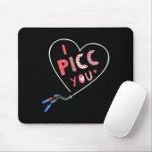 Cc Heart Valentine Vascular Access Team Cc Iv Nurs Mousepad (Mit Mouse)