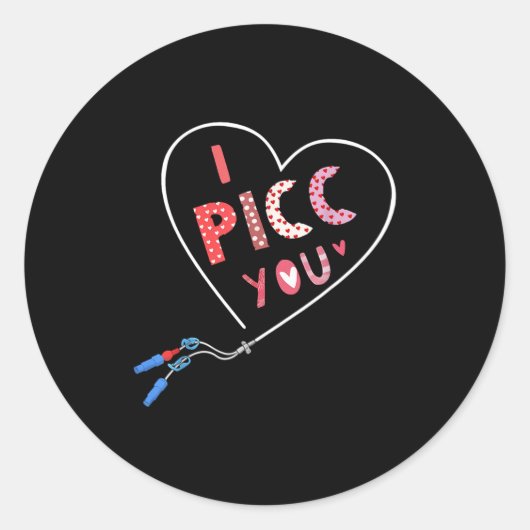 Cc Heart Valentine Vascular Access Team Cc Iv Nurs Runder Aufkleber (Vorderseite)