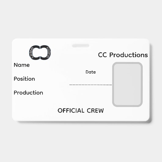 CC Productions-Mitarbeiterstab Ausweis (Vorderseite)