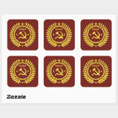 CCCP Hamer & Sickle Emblem Square Stickers (Blatt)