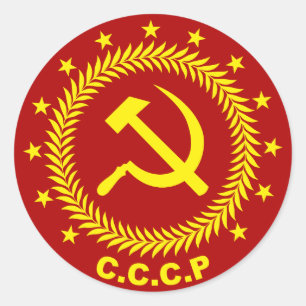 CCCP Hammer-Sichel-Emblem Runder Aufkleber