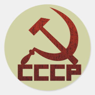 CCCP Hammer u. Sichel Runder Aufkleber