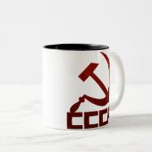 CCCP Hammer u. Sichel Zweifarbige Tasse (VorderseiteRechts)