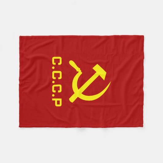 CCCP Hammer und Sichel Fleecedecke (Vorderseite (Horizontal))