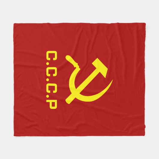 CCCP Hammer und Sichel Fleecedecke (Vorderseite (Horizontal))