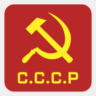CCCP Hammer und Sichel Quadratischer Aufkleber