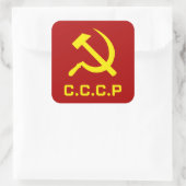 CCCP Hammer und Sickle Quadratischer Aufkleber (Tasche)