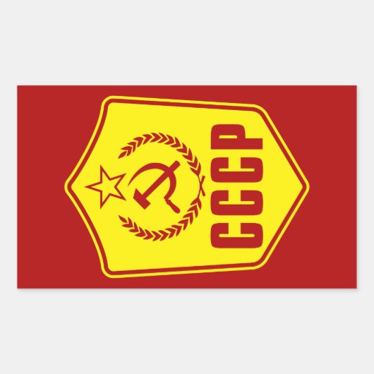 CCCP Kommunistische Emblem-Sticker Rechteckiger Aufkleber (Vorderseite)