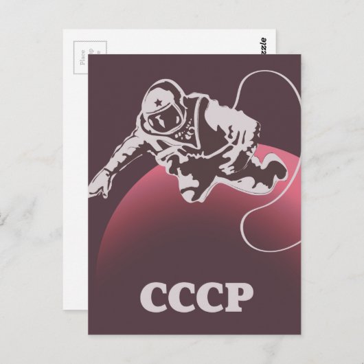 CCCP Kosmonaut Postkarte (Vorne/Hinten)
