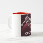CCCP Kosmonaut Zweifarbige Tasse (Vorderseite Links)