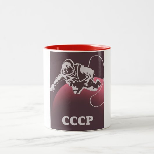 CCCP Kosmonaut Zweifarbige Tasse (Mittel)