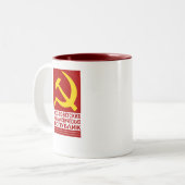 CCCP mit Hammer und Sichel Zweifarbige Tasse (Vorderseite Links)