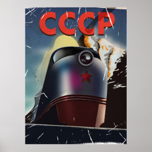 CCCP Retro-vintage Sowjet-Zug Poster