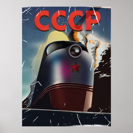 CCCP Retro Vintages sowjetisches Zugposter Poster (Vorne)