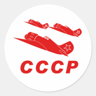 CCCP Rot-Luftwaffe Runder Aufkleber