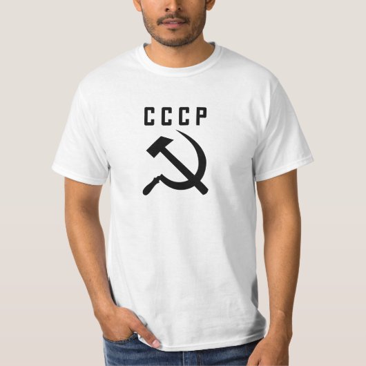 CCCP schwarze Beschriftung, Fahrwerk-Hammer u. T-Shirt (Vorderseite)