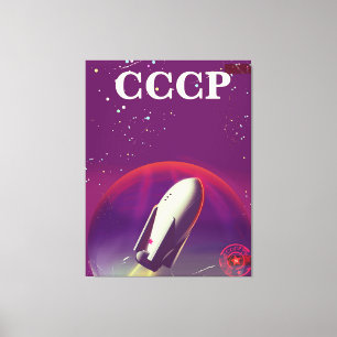 CCCP Sowjetischer Weltraum-Wettlauf-Reiseplakat Leinwanddruck