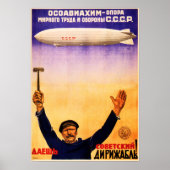 CCCP Sowjetluftschiff Russische Kommunistische Pro Poster (Vorne)