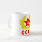 cccp UDSSR-Hammer und Sichelemblem Kaffeetasse (Vorderseite Links)